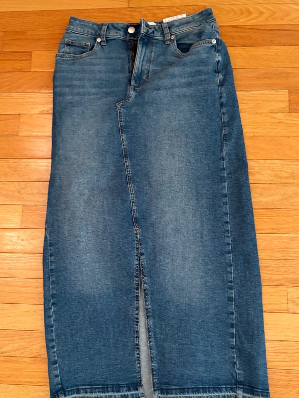 Sonoma Blue Denim Maxi Skirt with Front Slit
